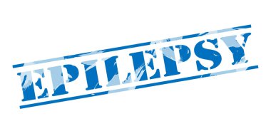 Epilepsi mavi pul beyaz arka plan üzerinde