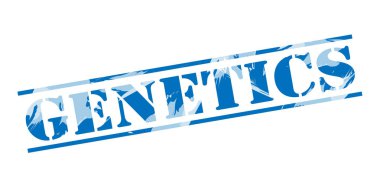 genetik damga beyaz zemin üzerine mavi