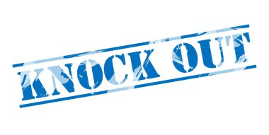 beyaz zemin üzerine mavi pul nakavt