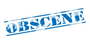 Beyaz arka plan üzerinde müstehcen mavi pul