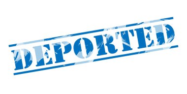 Beyaz arka plan üzerinde sınır dışı mavi pul