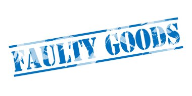 kusurlu ürünler damga beyaz zemin üzerine mavi