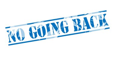 Hayır mavi pul beyaz arka plan üzerinde dönüyorum