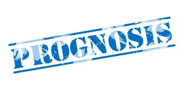 Beyaz arka plan üzerinde prognoz mavi pul