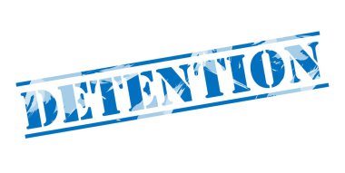 Beyaz arka plan üzerinde gözaltı mavi pul