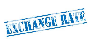 Beyaz arka plan üzerinde döviz kuru mavi pul