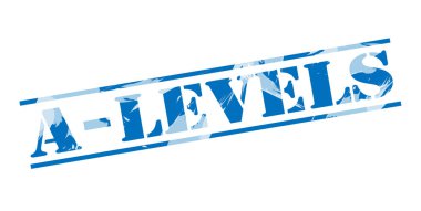 düzeyleri bir damga beyaz zemin üzerine mavi