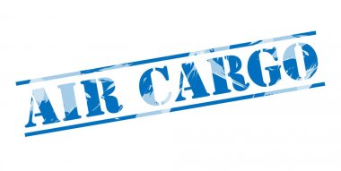 Hava kargo mavi pul beyaz arka plan üzerinde