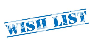 istek listesi mavi pul beyaz arka plan üzerinde