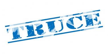 Beyaz arka plan üzerinde ateşkes mavi pul