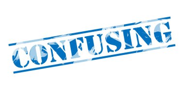 Beyaz arka plan üzerinde kafa karıştırıcı mavi pul