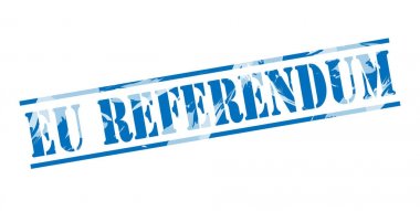 AB referandum mavi pul beyaz arka plan üzerinde