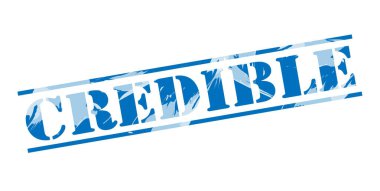 Beyaz arka plan üzerinde güvenilir mavi pul