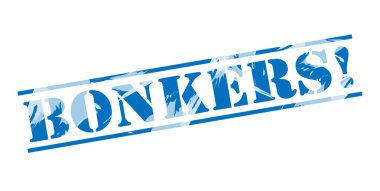 kafadan kontak! beyaz zemin üzerine mavi pul