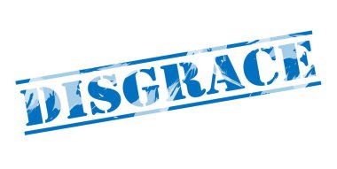 beyaz zemin üzerine mavi utanç damgası