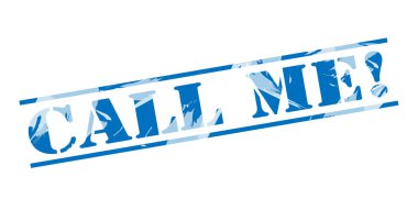 Beni ara! beyaz zemin üzerine mavi pul 