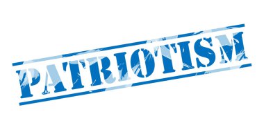 vatanseverlik mavi pul beyaz arka plan üzerinde