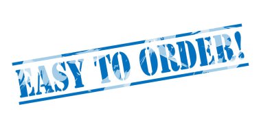 sipariş çok kolay! beyaz zemin üzerine mavi pul