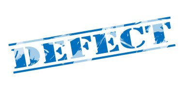 beyaz zemin üzerine mavi pul defect