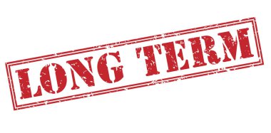 Beyaz arka plan üzerinde izole uzun vadeli kırmızı pul