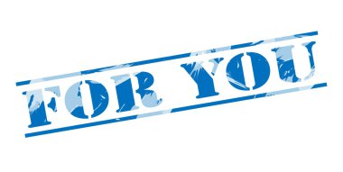 Senin için pul beyaz zemin üzerine mavi 