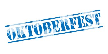 Oktoberfest mavi pul beyaz arka plan üzerinde 