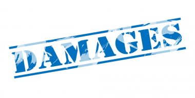 hasar damga beyaz zemin üzerine mavi 