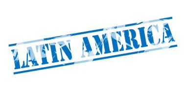 Beyaz arka plan üzerinde Latin Amerika mavi pul