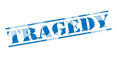 Beyaz arka plan üzerinde trajedi mavi pul