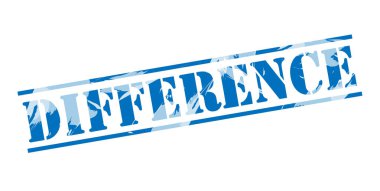 Beyaz arka plan üzerinde fark mavi pul