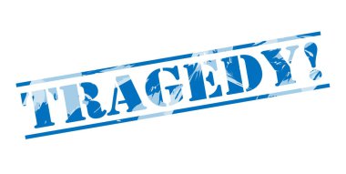 Beyaz arka plan üzerinde trajedi mavi pul