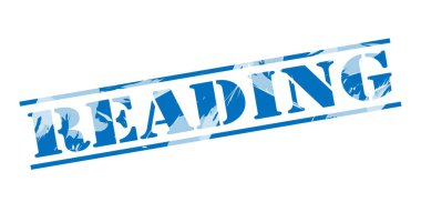 beyaz zemin üzerine mavi pul okuma