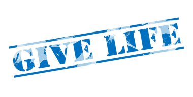 Beyaz arka plan üzerinde hayat mavi pul vermek