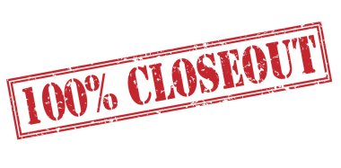 Beyaz arka plan üzerinde izole kapanışı % 100 kırmızı pul