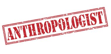 Beyaz arka plan üzerinde izole antropolog kırmızı pul