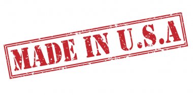 beyaz zemin üzerine kırmızı pul izole ABD'de yapılan