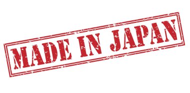 beyaz zemin üzerine kırmızı pul izole Japonya'da yapılan