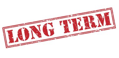 Beyaz arka plan üzerinde izole uzun vadeli kırmızı pul