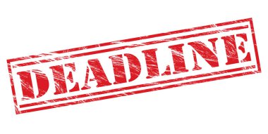 beyaz zemin üzerine kırmızı son tarih damgası