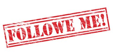 followe beni beyaz zemin üzerine kırmızı pul