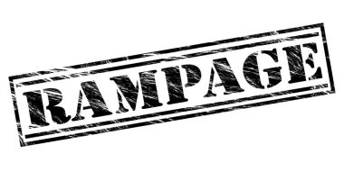 Beyaz arka planda siyah Rampage damgası