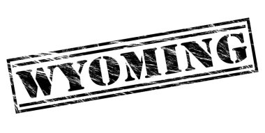 Beyaz arka planda siyah Wyoming damgası