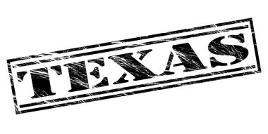 Beyaz arka planda siyah Texas damgası
