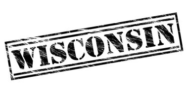 Beyaz arka plan üzerinde Wisconsin siyah pul