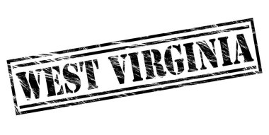 Batı virginia siyah pul beyaz arka plan üzerinde