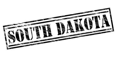 Güney dakota siyah beyaz zemin üzerine damga