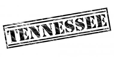 Beyaz arka planda siyah Tennessee damgası