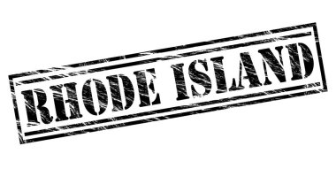 Beyaz arka planda siyah Rhode Island damgası