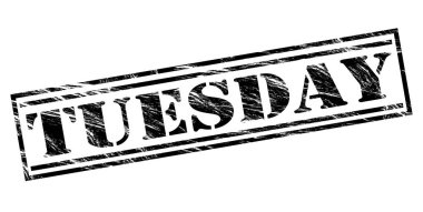 Beyaz arka plan üzerine Salı damga