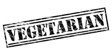 Beyaz arka plan üzerinde vejetaryen siyah pul